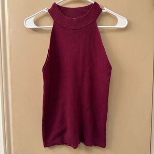 BE COOL Sleeveless Maroon Knit Tank Top